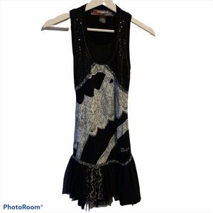 Desigual XS tunic embellished sequin lace top